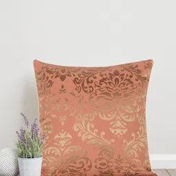 Home Rust & Gold-Toned Printed Self Design Square Cushion Covers-22