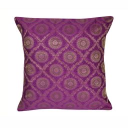 Lal Haveli Pink & Purple Floral Printed Square Cushion Cover-image-66