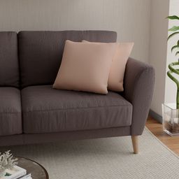 ROSARA HOME Peach-Coloured Set of 2 Square Cushion Covers-28