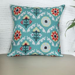 ZEBA Green Ethnic Motifs Printed Square Cushion Cover-9
