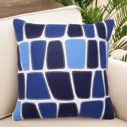 NISRAG HOME Blue and White Geometric Patch Cushion Covers-image-35