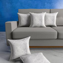 Urban Magic Grey & White 5 Pcs Geomatric Square Cushion Covers-11