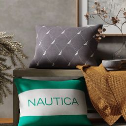 Nautica Grey & Green 2 Pieces Geometric Printed Rectangle Pure Cotton Cushion Covers-16