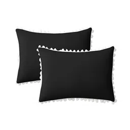 BIRD WING 2 Pieces Black Rectangle Cushion Covers-picture-39