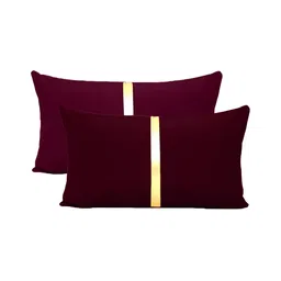 BIRD WING Maroon 2 Pieces Rectangle Cushion Covers-picture-44