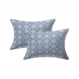 Texstylers Grey & White 2 Pieces Abstract Printed Cotton Rectangle Cushion Covers-2