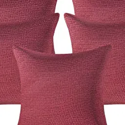 CASA-NEST Maroon 5 Pieces Jute Cotton Cushion Covers-46