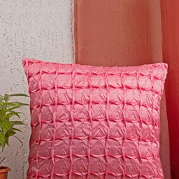 ZEBA Pink Square Diamond Pleated Cushion Covers-image-22