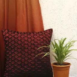 ZEBA Purple Diamond Pleated Square Cushion Cover-picture-11