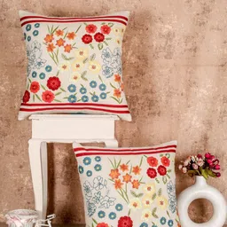 SHADES of LIFE Set of 2 Embroidered Square Cushion Covers-18