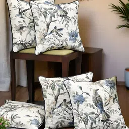 Urban Jaipur Blue & White 5 Pcs Quirky Square Cushion Covers-34
