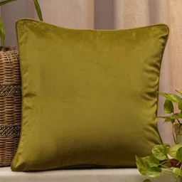 ZEBA Green Velvet Square Cushion Cover-image-52