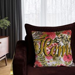 Tasseled Home Quirky White & Pink Quirky Velvet Square Cushion Cover-image-57