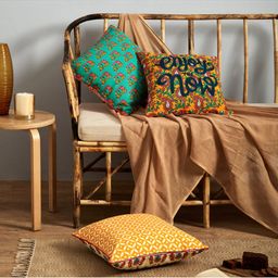 Chumbak Set Of 3 Multicoloured Floral Square Cushion Covers-0