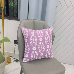 THROWPILLOW Lavender & White Floral Printed Square Cushion Cover-image-30