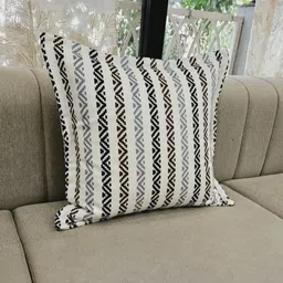 THROWPILLOW White & Black Geometric Printed Square Cushion Cover-image-92