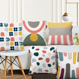 AEROHAVEN Set of 5 Abstract Square Cushion Covers-0