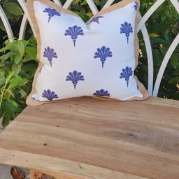 THROWPILLOW White & Blue Ethnic Motifs Printed Square Cushion Cover-image-70