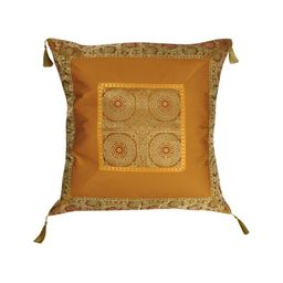 Lal Haveli Gold Toned Ethnic Motifs Square Cushion Covers-image-28