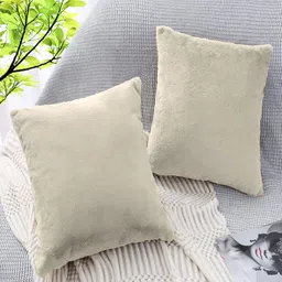 LUXEHOME INTERNATIONAL Beige 2 Pieces Square Cushion Covers-image-17