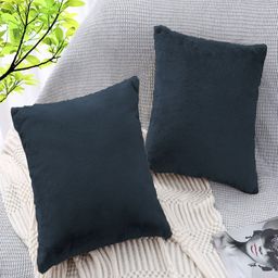 LUXEHOME INTERNATIONAL Black 2 Pieces Square Cushion Covers-12