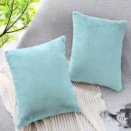 LUXEHOME INTERNATIONAL Turquoise Blue 2 Pieces Square Cushion Covers-image-64
