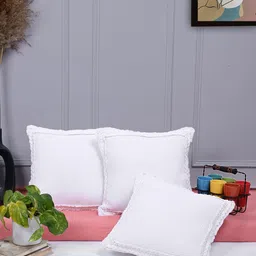 ANWYN White 3-Pieces Pure Cotton Square Cushion Covers-image-13