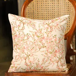 SANSKRUTIHOMES Pink & White Floral Velvet Square Cushion Covers-image-18