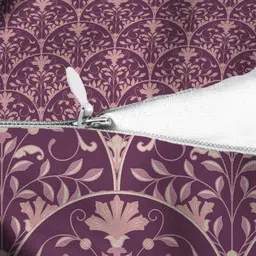 HOUZZCODE Set of 2 Purple & Peach-Coloured Ethnic Motifs Square Cushion Covers image 2