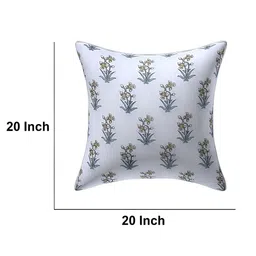 Texstylers Gold-Toned Set of 2 Floral Square Cushion Covers image 3