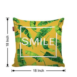 AEROHAVEN Set of 5 Green Printed Square Cotton Canvas Cushion Covers image 4