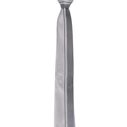 Alvaro Castagnino Men Grey & Black Striped Skinny Tie-image-32