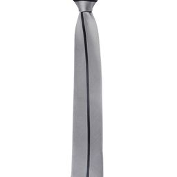 Alvaro Castagnino Men Grey & Black Striped Skinny Tie-image-33