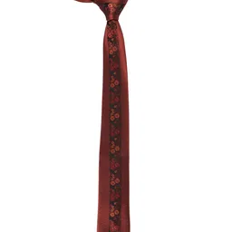 Alvaro Castagnino Men Rust & Black Woven Design Skinny Tie-image-51