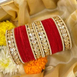 Wedding Chuda by Hitesh Bangles Set Of 30 Stones-Studded & Beaded Bangles image 2