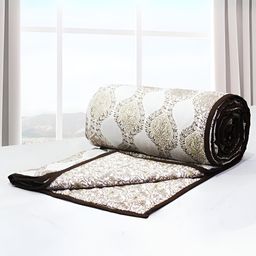 Aurave Brown & White Ethnic Motifs Cotton AC Room 150 GSM Double Bed Dohar-image-8