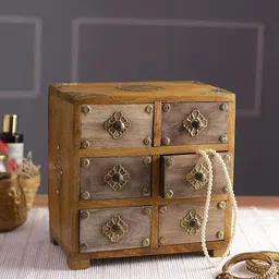 Aapno Rajasthan Brown Printed Drawer Organiser-22