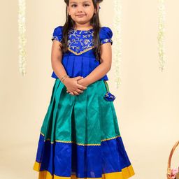 STANWELLS KIDS Girls Embroidered Thread Work Ready to Wear Lehenga &-picture-50