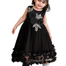 StyleCast Girls Black Floral Applique Fit & Flare Maxi Dress-image-64