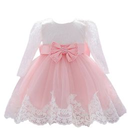 StyleCast Girls Pink & White Floral Self Design Puffed Sleeves Bow Fit & Flare Dress-67