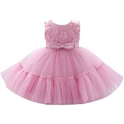 StyleCast Girls Pink Floral Self Design Bow Detail Tulle Net Fit & Flare Dress-picture-11