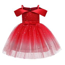 StyleCast Girls Red Embellished Shoulder Straps Cold Shoulder Bow Fit & Flare Midi Dress-image-64