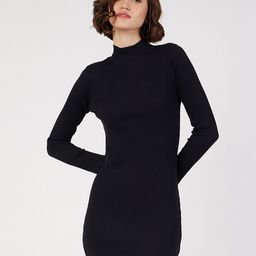 SASSAFRAS High Neck Mini Sheath Sweater Dress-image-78