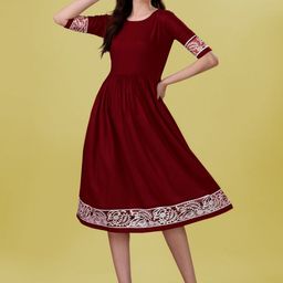 Kinjo Round Neck Midi Dress-image-94