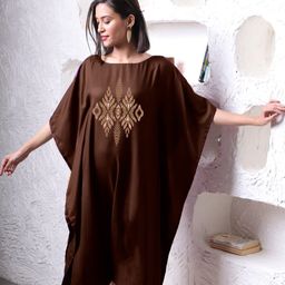 LetsDressUp Barfi Geometric Printed Kimono Sleeves Kaftan Midi Dress-picture-14