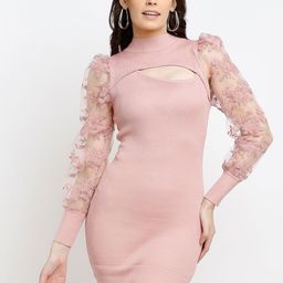 Global Republic Women Textured Round Neck Full Sleeves Bodycon Dress-picture-6