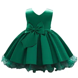 StyleCast Girls Green V-Neck Bow Gathered Balloon Midi Dress-picture-21