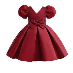 StyleCast Girls Red Embellished Puff Sleeves Bow Detailed Fit & Flare Dress-picture-40