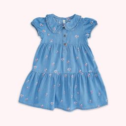 Pantaloons Baby Floral Printed Peter Pan Collar A-Line Cotton Dress-image-22
