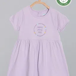 Broon Purple Printed Organic Cotton Dress-image-50